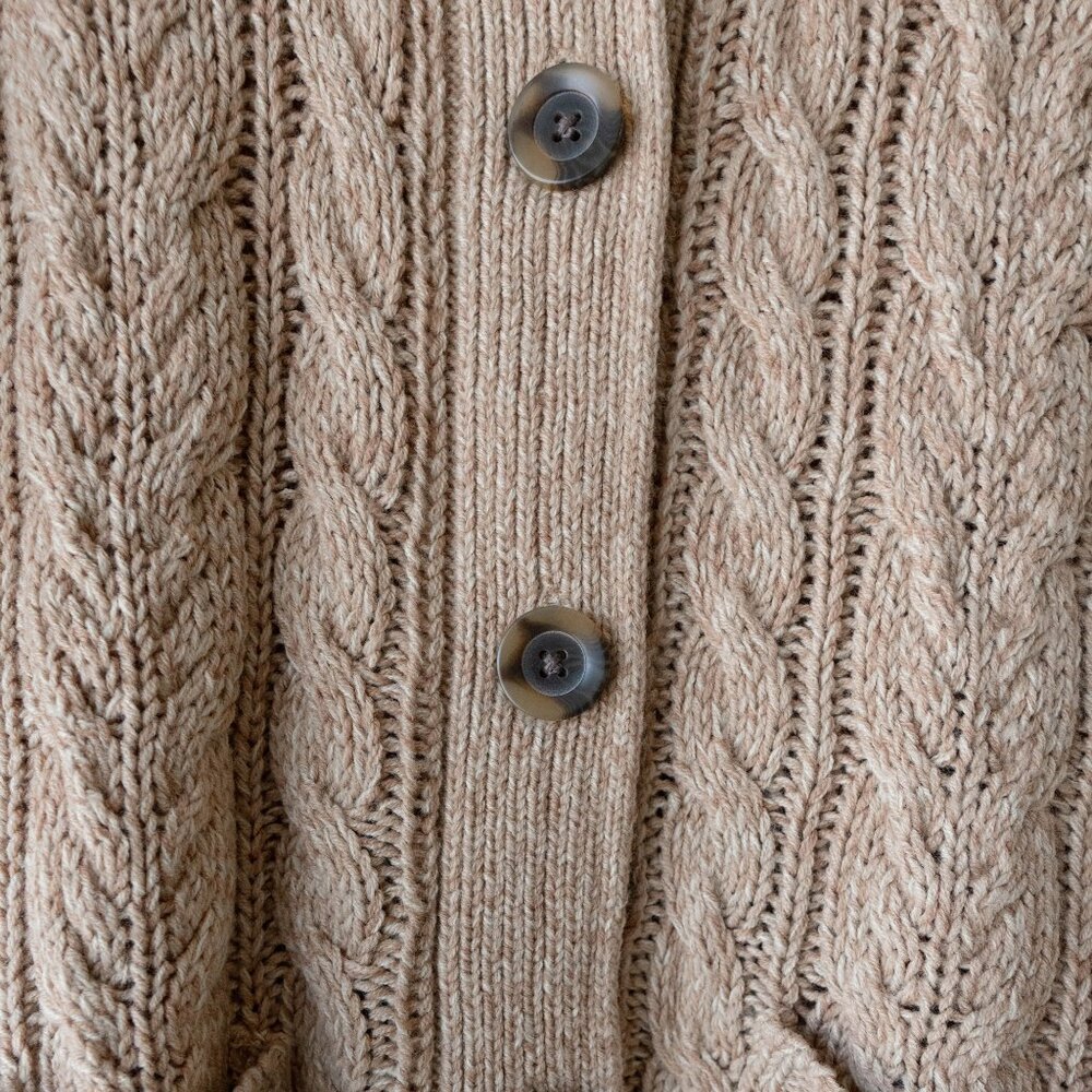 St. John’s Bay Cable Knit Cardigan Sweater Women’s M Shawl Collar Academia Cabin - Picture 8 of 12